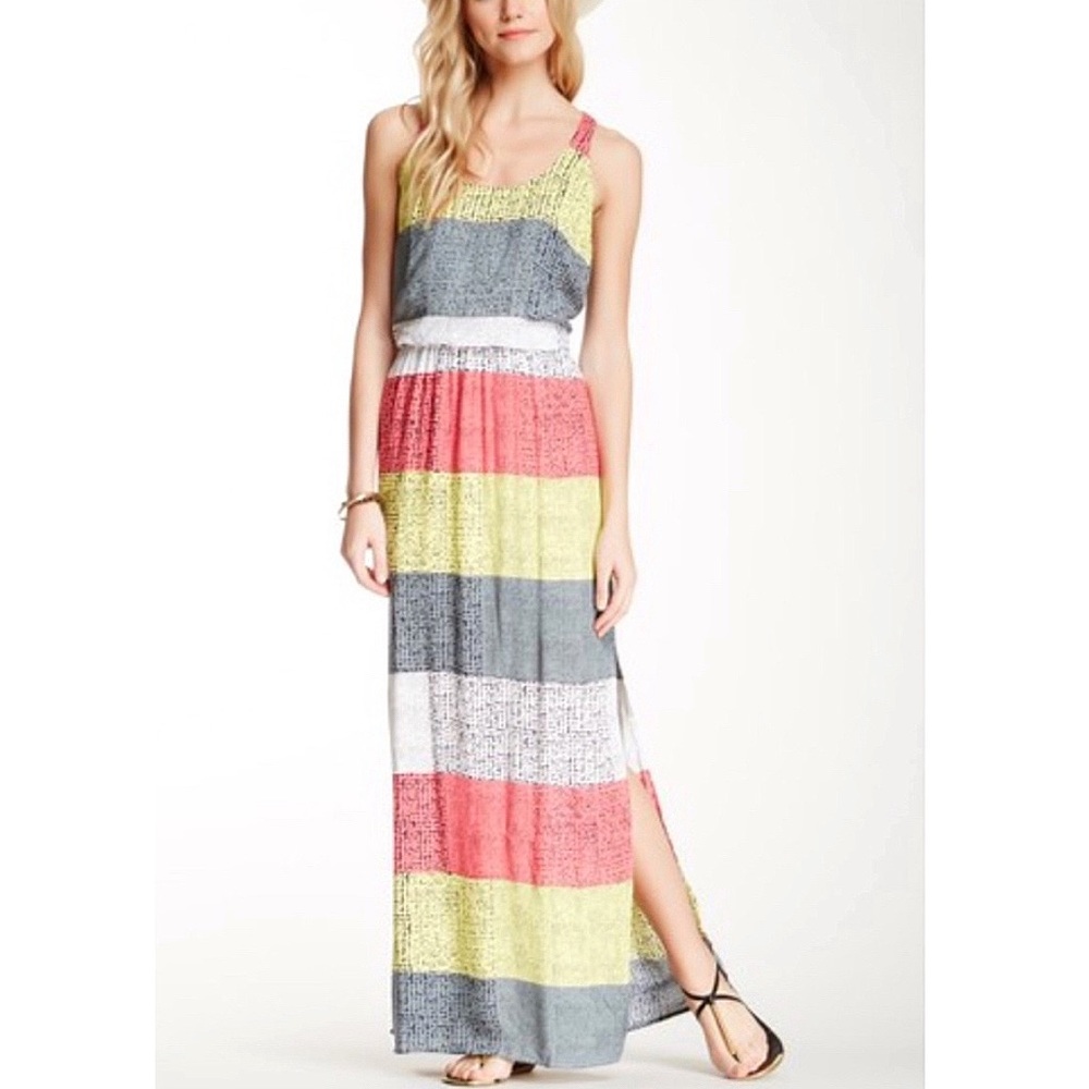 Splendid Colorblock Maxi Racerback Dress